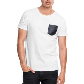 Urban Classics - SLUB Shirt mit Kunstleder Brusttasche