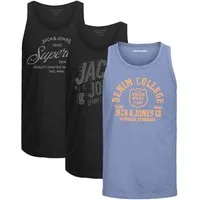 Jack & Jones Tanktop Bequemes Slimfit Shirt mit Printdruck (3er-Pack) mit Print