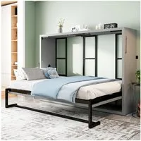 Celya Schrankbett Murphy-Bett, Metallrahmen-Wandklappbett, Multifunktionales-Bett (ohne Matratze, mit Verriegelbarer Wandbefestigung, Robust und Leise) Gästezimmer, Homeoffice, Apartments oder kleine Schlafzimmer