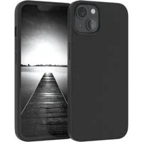 EAZY CASE Handyhülle Premium Silikon Case für Apple iPhone 13 6,1 Zoll, Hülle mit Kameraschutz Bumper Silikonhülle stoßfest Slimcover Schwarz