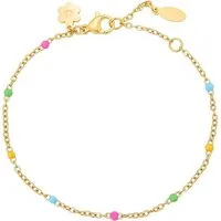 Hey Happiness Armkette mit Charms Farbharmonie, wasserfest, Farbfrohes Edelstahlarmband Damen mit bunten Perlen