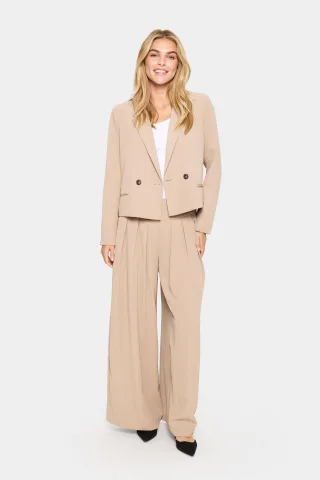 Casual Hose Lockere Passform Crockery beige