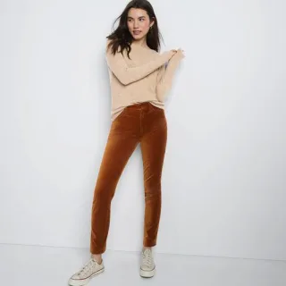 Slim Fit Samthose High Waist für Damen, Damen, size: regular, Braun, Baumwoll-Mischung, by Lands' End