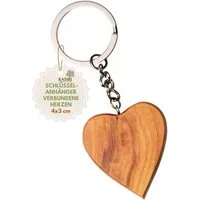Kassis Geschenkartikel Schlüsselanhänger Herz aus Olivenholz Schlüsselring Glücksbringer Talisman Geschenk, handgefertigt in Bethlehem, Geschenk zu mehreren Anlässen