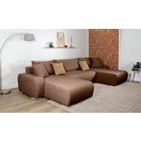 COLLECTION AB Wohnlandschaft Paola U-Form, B: 314 cm, Bettfunktion, Bettkasten & 4 Zierkissen, Federkern