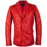 MDM Lederblazer Herren Leder Sakko Leder Blazer aus echtem Leder Leichte Sommer Lederjacke