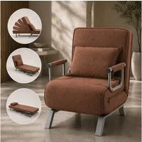 Makika Relaxliege Schlafsessel Schlafsofa Ted klappbar in Braun