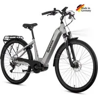 SAXXX E-Bike Trekkingrad Damen u. Herren 28'' SAXXX QSW, 540Wh, 60-100m, hydr. Scheibenbremsen, 10 Gang SHIMANO Deore Schaltwerk, Kettenschaltung, Mittelmotor, 540 Wh, (mit entnehmbarem Akku, mit Akku-Schlüssel, mit Gepäckträger), 25km/h, Pedelec E-T