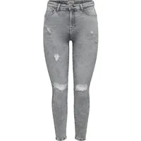 ONLY Skinny-fit-Jeans ONLPOWER MW PUSH UP ANK DES DNM AZ mit Destroyed-Details