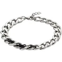 Bruno Banani Armband Schmuck Geschenk Edelstahlarmband mit Lederimitateinsatz