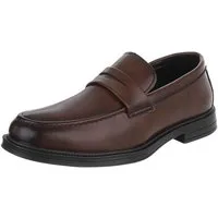 Coolwalk Herren Slip-On Schuh mit Riemen, casual elegant Slipper (91917829) Blockabsatz Slipper in Braun