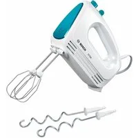 BOSCH Handmixer CleverMixx MFQ2210D, Edelst. Rührbesen/Knethaken, 4 Stufen, weiß/blau, 375 W, Auswurftaste, leichtes Gehäuse, Made in Europe