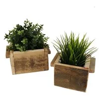 Spetebo Blumentopf Holz Deko Pflanzkasten natur - 2er Set (Set, 2 St., 2er Set), Pflanzwürfel zum hinstellen