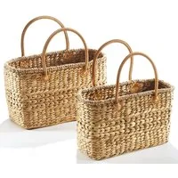 Kobolo Shopper Taschen-Set Korbtaschen 2 Größen geflochten (2er Set, 2-tlg., 2 Taschen), verschiedene Größen