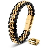 SERASAR Lederarmband Leder Herrenarmband "Steel" (Klassisch, elegant, casual, 1-tlg), aus Echtleder, Länge durch extra Glied verstellbar