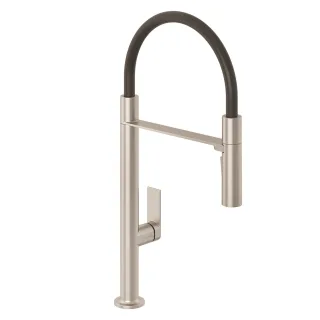 KLUDI-QORD Spültisch-Einhandmischer flexibler abnehmbar Auslauf Stainless Brushed Nickel 56859N575