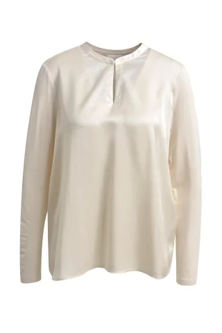Milano Italy - Longsleeve with roundneck and slit at cf, front woven fabric - Gr. - XL