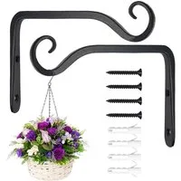 TUWENA Wandhaken 2 Stück Wandhaken für Blumenampel, Hängepflanzenhalter aus Eisen, für Pflanzen Vogelhäuschen Laternen Windspiele und Wandleuchter