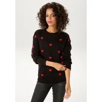 Aniston CASUAL Strickpullover mit eingestrickten Herzchen