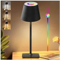 Quntis LED Tischleuchte dimmbare Lampe, Nachttischlampe, kabellose Tischleuchte, Dimmbar/Farbwechsel, LED fest integriert, Warmweiß / Neutralweiß / Kaltweiß / RGB, Wohnzimmerlampe, Schreibtischlampe, Outdoor-Lampe, Kinderlampe