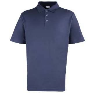 Premier Mens Stud Heavyweight Plain Pique Polo Shirt (Marine)