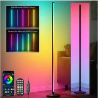 MUPOO LED Stehlampe LED Stehleuchte,RGB LED Eckleuchte mit Musiksynchronisation & Timer, mit Fernbedienung und APP, 16 Millionen Farben,für Spielzimmer