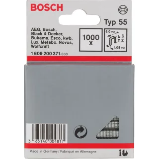 Bosch Schmalrückenklammer Typ 55, 6 x 1,08, 1000er-Pack - 1609200371