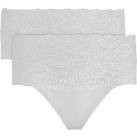 Nina Von C. Taillenslip "Fine Cotton" (2er Pack) eng, elastisch, bequem, feminin, atmungsaktiv, breiter Bund mit Spitze