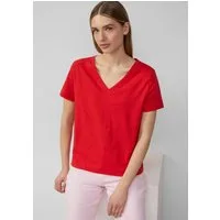 s.Oliver Kurzarmshirt T-Shirt T-Shirt aus Flammgarn mit V-Ausschnitt