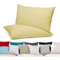 Beautex Kissenhüllen 2er Set Premium Kissenbezug aus Baumwolle, viele Farben, (2 Stück), verdeckter Reißverschluss, Jersey 160g/m², langlebig