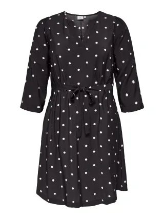 ONLY CARMAKOMA - CARCARRIE DOT 3/4 BLK DRESS AOP Black - Gr. - 42
