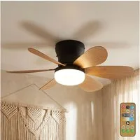 GLOBO LIGHTING Deckenventilator, LED Deckenventilator Metall schwarz Fernbedienung Dimmbar CCT D 51 cm