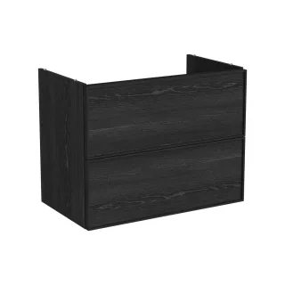 VitrA New Metropole Edge Waschtischunterschrank mit 2 Vollauszügen 78 x 46 x 60 cm Schwarz,67388 67388