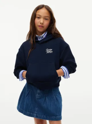 TOMMY SCRIPT HOODIE Dark Blue - Gr. - 10