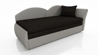 Sofa Schlafsofa inklusive Bettkasten ALINA / L- Stoff Alova Grau / Schwarz