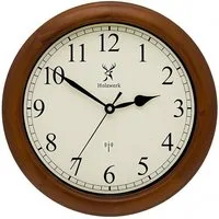 Holzwerk Funkwanduhr Designer Loft Funk Holz Wand Uhr, braun, beige, weiß (Nahezu lautloses Uhrwerk, analog, 35 cm)