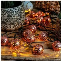 esotec LED Gartenleuchte orientalische Solarkette 20 Kugeln 9,5m +2m Zuleitung 3000K 102186, Dauer- oder Blinklicht, ON/OFF, automatisch EIN/AUS bei Dämmerung, LED fest integriert, 3000K warmweiß, Dauer- oder Blinklicht