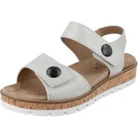Longo LONGO Damen Sandalette silber Nubukleder - Größe: 42 Sandale Wechselfußbett