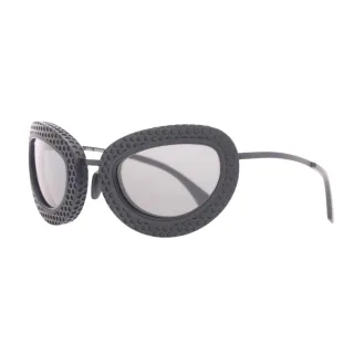Off White - "Tokyo Sun" Oval-Sonnenbrille (Dunkelgrau)