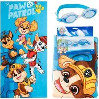 PAW PATROL Strandtuch Kinder Set mit und Schwimmbrille für Schwimmbad und Urlaub