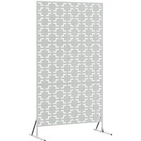 vidaXL Gartenzaun Sichtschutz 100 x 50 x 180 cm Verzinkter Stahl Silber, (1-St)