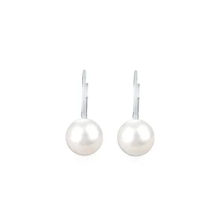 Damen Ohrringe Weiße Perle Katalanischer Verschluss 925 Sterlingsilber BIPE040