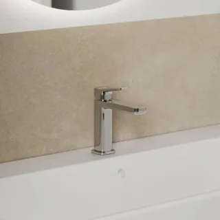 KLUDI-X3 Waschtischarmatur 422880581 mit Push-Open Ablaufgarnitur, chrom