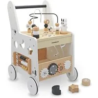 Mamabrum Lauflernwagen multifunktionaler Holz-Lauflernwagen mit Aktivitätsspielzeug - 6 in 1