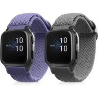 kwmobile Uhrenarmband 2x Uhrenarmband für Garmin Venu Sq Music / Sq Armband, Fitnesstracker Band Set aus Nylon - Ersatzarmband Smartwatch