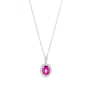 Luxenter Halskette aus 925er Sterlingsilber mit natürlichem rosa Topas, rhodiniert – Lirian