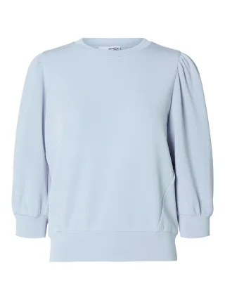 selected women - SLWTENNY 3/4 SWEAT TOP NOOS Cashmere Blue - Gr. - L