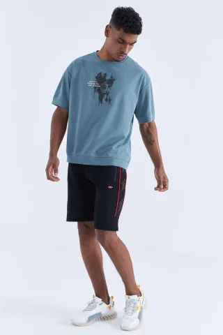 Herren gestreifte Jersey-Shorts