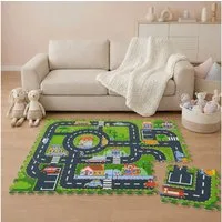 LittleTom Puzzlematte Straße - 12 Teile Straßenpuzzle für Kinder - 30 x 30 Puzzle Spielmatte, (12-tlg), Spielunterlage für Babys und Kleinkinder - Kinderzimmer Puzzleteppich