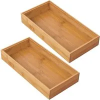 mDesign Aufbewahrungssystem mDesign Schubladeneinsatz Organizer Schubladenbox 2er Set Bambus